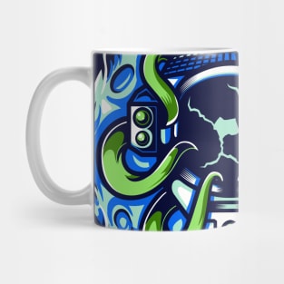 asstronaut monster attack Mug